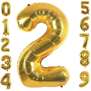 partymart gold foil balloons number 2, 42 inch