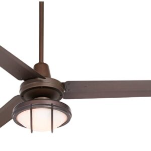 Casa Vieja 60" Casa Turbina Modern 3 Blade Indoor Outdoor Ceiling Fan with Light LED Remote Oil Rubbed Bronze Frosted White Glass Damp Rated for Patio Exterior House Porch Gazebo Garage Barn