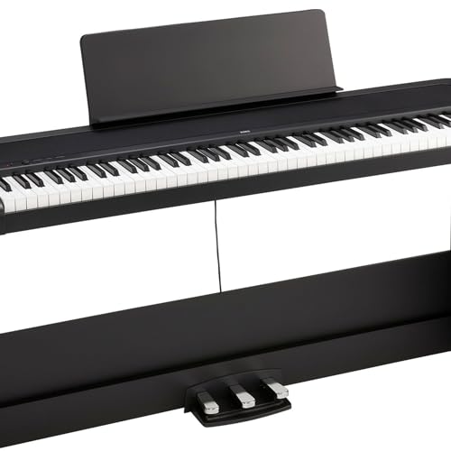 Korg, Portable Digital Piano with 88-Key Full Size Weighted Keyboard, Built-in Speakers, Furniture, Music Stand, and 3-Pedal Unit (B2SP BK)