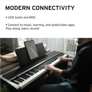 Korg, Portable Digital Piano with 88-Key Full Size Weighted Keyboard, Built-in Speakers, Furniture, Music Stand, and 3-Pedal Unit (B2SP BK)