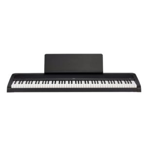 korg b2 portable digital piano with 88-key full size weighted keyboard, built-in speakers, music stand, sustain pedal, and power supply (b2bk)