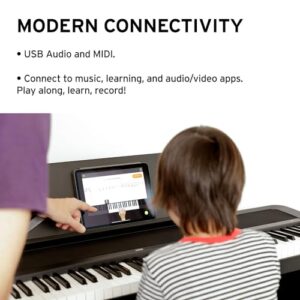 Korg B2 Portable Digital Piano with 88-Key Full Size Weighted Keyboard, Built-in Speakers, Music Stand, Sustain Pedal, and Power Supply (B2BK)