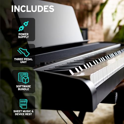 Korg B2 Portable Digital Piano with 88-Key Full Size Weighted Keyboard, Built-in Speakers, Music Stand, Sustain Pedal, and Power Supply (B2BK)