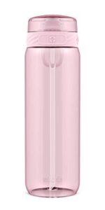 ello cooper bpa-free tritan plastic water bottle with silicone straw, 28 oz (pink cashmere)