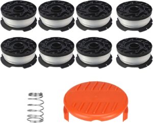 eyoloty 30ft 0.065” af-100 replacement spools for black decker gh900 gh600 lst522 lcc140 string trimmer weed eater refills auto-feed spool(8 replacement spool, 1cap,1 spring)