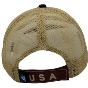 Honor Country US Flag Soft Cotton Baseball Hat USA American Trucker Cap (Brown)