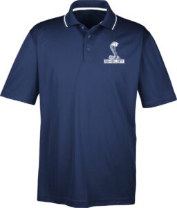 ford mustang shelby cobra pocket print two tone polo, navy xl