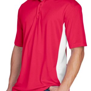 Ford Mustang Shelby Cobra Pocket Print Two Tone Polo, Red XL