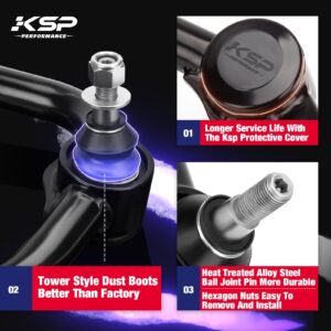 KSP 2-4inch Upper Control Arms Compatible with Ford F-150, Suspension Kits Tubular Black Arms Alignment Lift 2 to 4” for 2004-2020 F150, Replacement Factory/Stock Suspension Arms, 2nd Generation