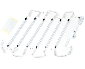 cefrank led light strips kit, (6) 12’’ linkable light bars + rocker switch + ul power adapter, under cabinet lighting, gun safe, locker, closet, shelf, showcase lighting, 6000k cool white