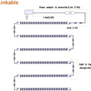 Cefrank Led Light Strips Kit, (6) 12’’ Linkable Light Bars + Rocker Switch + UL Power Adapter, Under Cabinet Lighting, Gun Safe, Locker, Closet, Shelf, Showcase Lighting, 6000K Cool White
