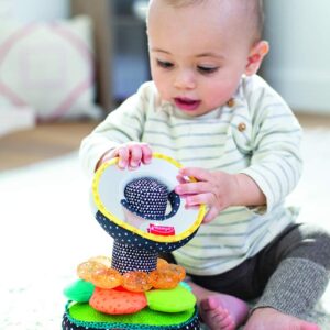 Infantino Sensory Engaging Textures & Sounds Activity Stacker for Babies & Toddlers, 6 Pieces