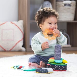 Infantino Sensory Engaging Textures & Sounds Activity Stacker for Babies & Toddlers, 6 Pieces