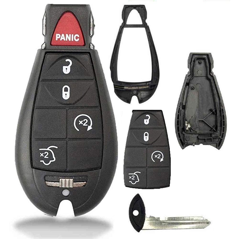 1 New Keyless Entry 5 Buttons Remote Start Car Fobik Key Fob Fobik Shell / CASE M3N5WY783X IYZC01C for Jeep Commander and Grand Cherokee - (No Electronics or Chip Inside)