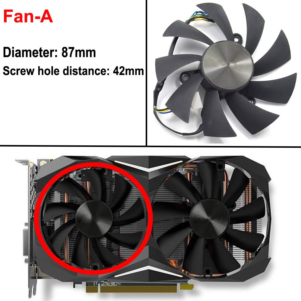 inRobert GAA8S2U GA91S2H Video Card Fan Replacement for Zotac GTX 1070 Ti Mini,GTX 1080 Ti Mini Graphic Card (Fan-AB)