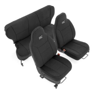 Rough Country Neoprene Seat Covers for 1997-2001 Jeep Cherokee XJ - 91022, Black, Front/Rear