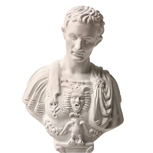 WHAT ON EARTH Julius Caesar Pencil Holder Stab Back Ides of March Pencil Holder for Desk, Roman Bust Statue with Back Stabbed Holes