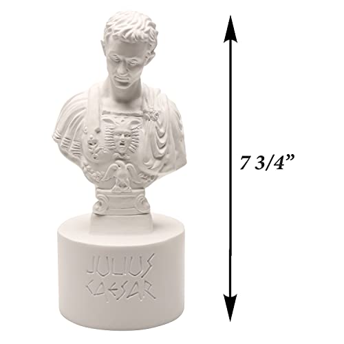 WHAT ON EARTH Julius Caesar Pencil Holder Stab Back Ides of March Pencil Holder for Desk, Roman Bust Statue with Back Stabbed Holes