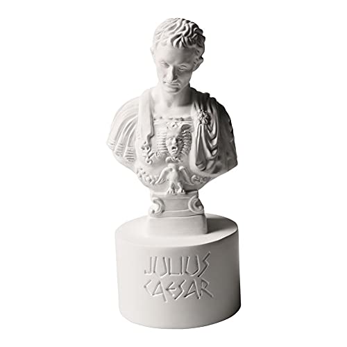 WHAT ON EARTH Julius Caesar Pencil Holder Stab Back Ides of March Pencil Holder for Desk, Roman Bust Statue with Back Stabbed Holes