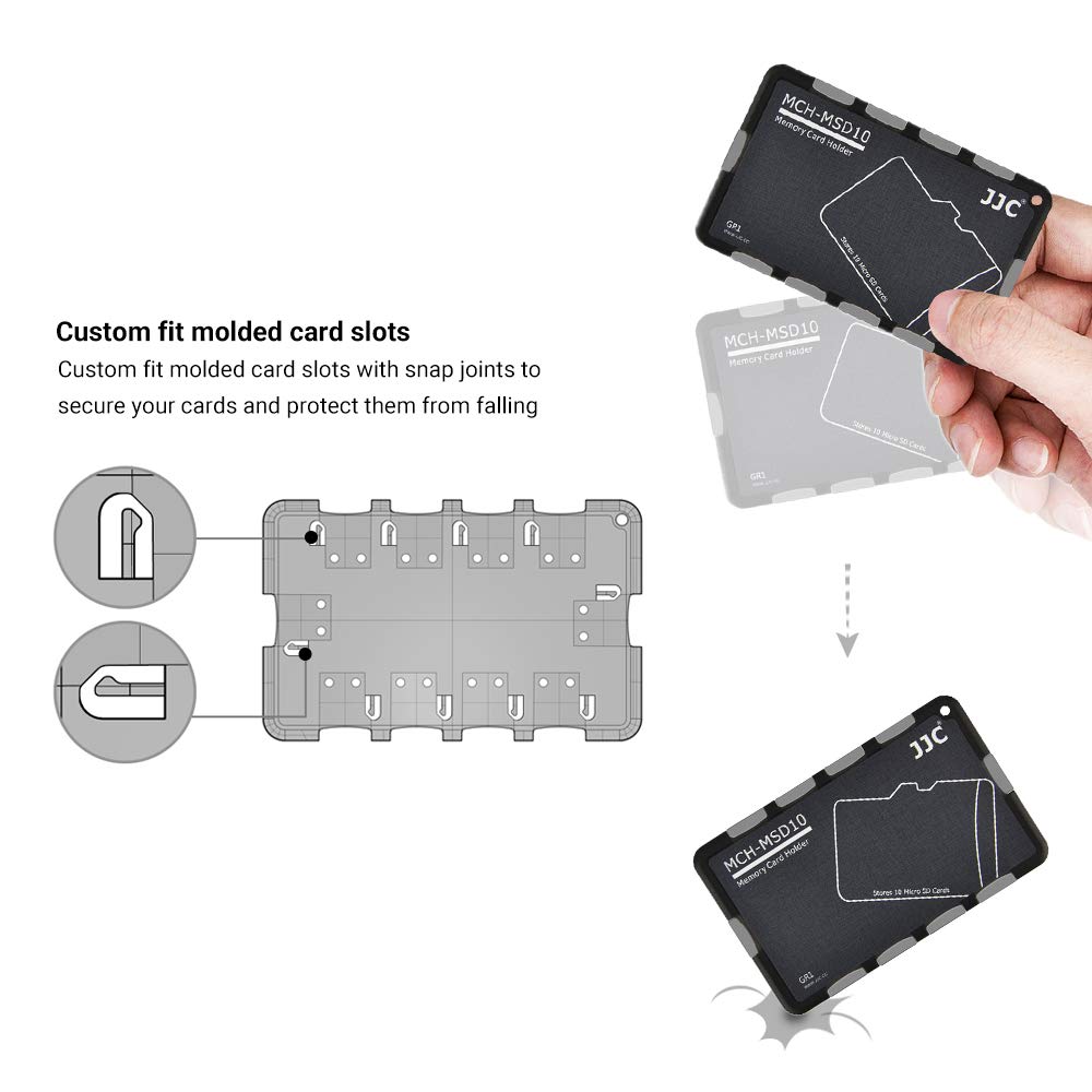 10 Slots Micro SD Card Case Holder Storage Organizer, Ultra Slim Credit Card Size Lightweight Portable TF MSD Memory Card Storage