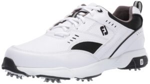 footjoy men's sneaker golf shoes, white/black, 9