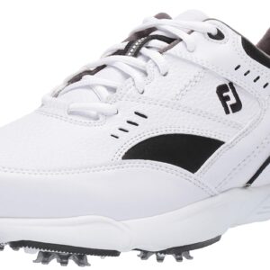 FootJoy Men's Sneaker Golf Shoes, White/Black, 9