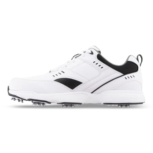 FootJoy Men's Sneaker Golf Shoes, White/Black, 9