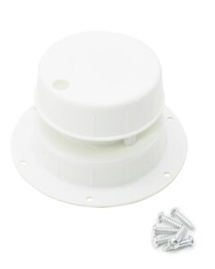 x-haibei rv plumbing vent cap roof sewer vent cover cap replacement white plastic for trailer camper 1 to 2 3/8 inch o.d. pipe with screws