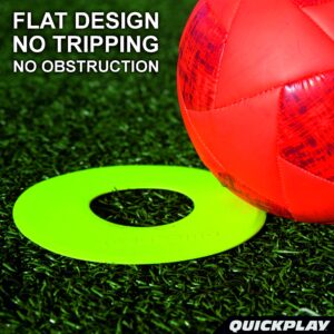 QUICKPLAY PRO Quick-Pick Flat Markers The Original Flat Field Cone! Easy Carry Spot Markers (Set of 10) (Multi-Colored)