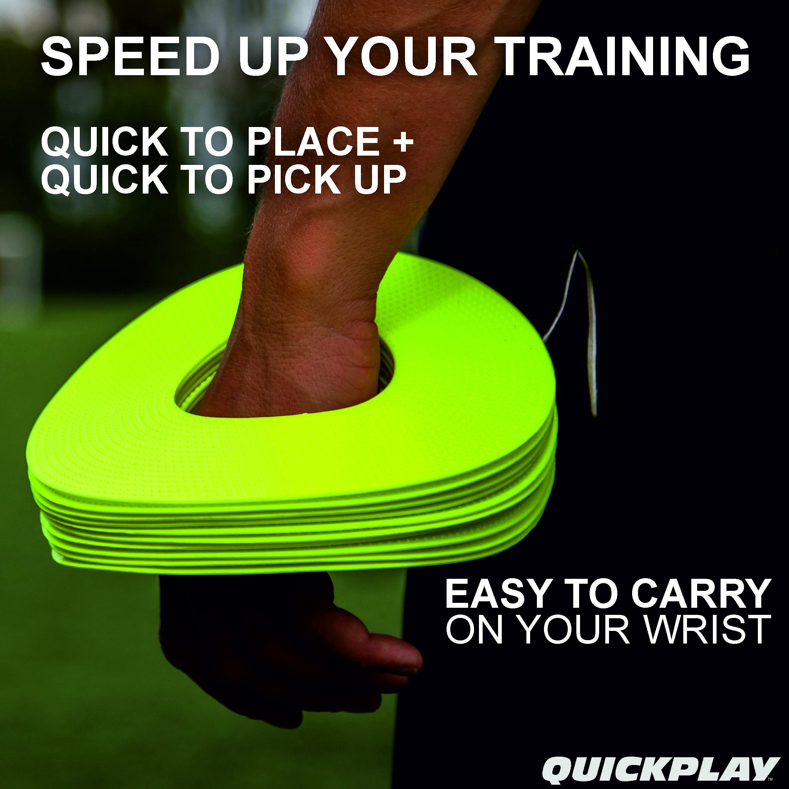 QUICKPLAY PRO Quick-Pick Flat Markers The Original Flat Field Cone! Easy Carry Spot Markers (Set of 10) (Multi-Colored)