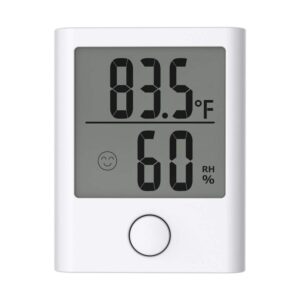 baldr digital mini hygrometer & indoor thermometer - monitor room temperature & humidity with a hydrometer, humidity sensor, & indoor thermometer for home, office, greenhouse, & more (white)