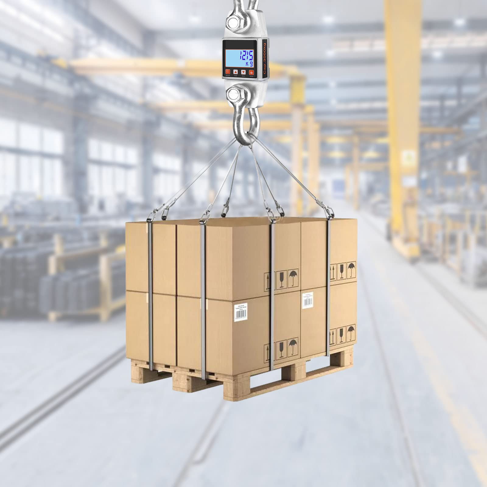 Hyindoor Digital Hanging Scale 3000kg/6000lb Industrial Heavy Duty Smart High Accuracy Electronic Crane Scale