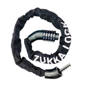 zukka bike chain lock 5 digit resettable combination password lock,heavy duty anti-theft bicycle cable locks