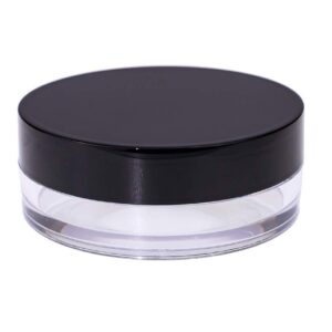 AKOAK Capacity 10 ml(0.33 oz) No Leaks Empty Reusable Plastic Loose Powder Compact Container DIY Makeup Powder Case with Sponge Powder Puff,Elasticated Net Sifter and Threaded Screw Lid