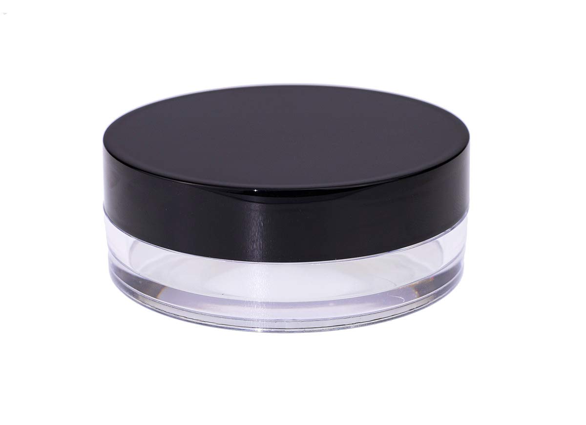 AKOAK Capacity 10 ml(0.33 oz) No Leaks Empty Reusable Plastic Loose Powder Compact Container DIY Makeup Powder Case with Sponge Powder Puff,Elasticated Net Sifter and Threaded Screw Lid