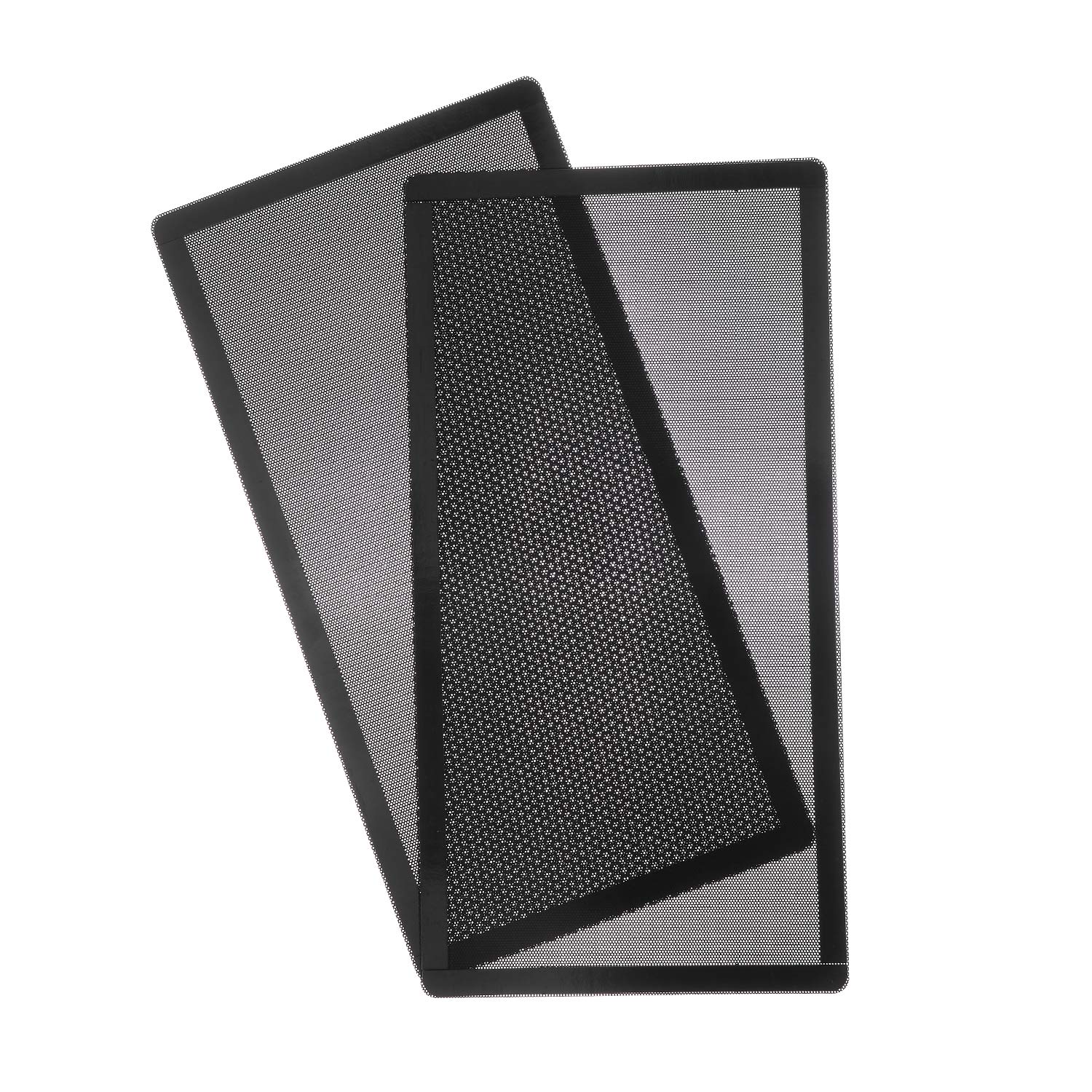 287mm 140mm x 2 PC Fan Dust Mesh Filter 11.3inch x 5.79inch PVC Computer PC Case Dust Proof Filter Cover Magnetic Black 2-Pack