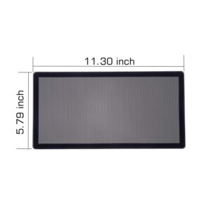 287mm 140mm x 2 PC Fan Dust Mesh Filter 11.3inch x 5.79inch PVC Computer PC Case Dust Proof Filter Cover Magnetic Black 2-Pack