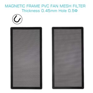 287mm 140mm x 2 PC Fan Dust Mesh Filter 11.3inch x 5.79inch PVC Computer PC Case Dust Proof Filter Cover Magnetic Black 2-Pack