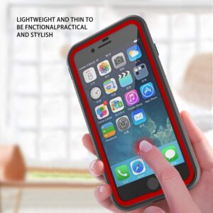 ImpactStrong iPhone 7 Plus/iPhone 8 Plus Case, Ultra Protective Case with Built-in Clear Screen Protector Full Body Cover for iPhone 7 Plus/iPhone 8 Plus (Red)