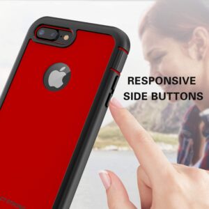 ImpactStrong iPhone 7 Plus/iPhone 8 Plus Case, Ultra Protective Case with Built-in Clear Screen Protector Full Body Cover for iPhone 7 Plus/iPhone 8 Plus (Red)