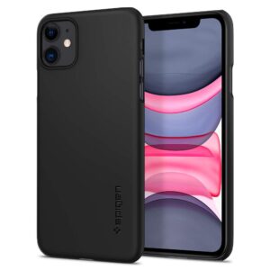 spigen thin fit designed for apple iphone 11 case (2019) - black