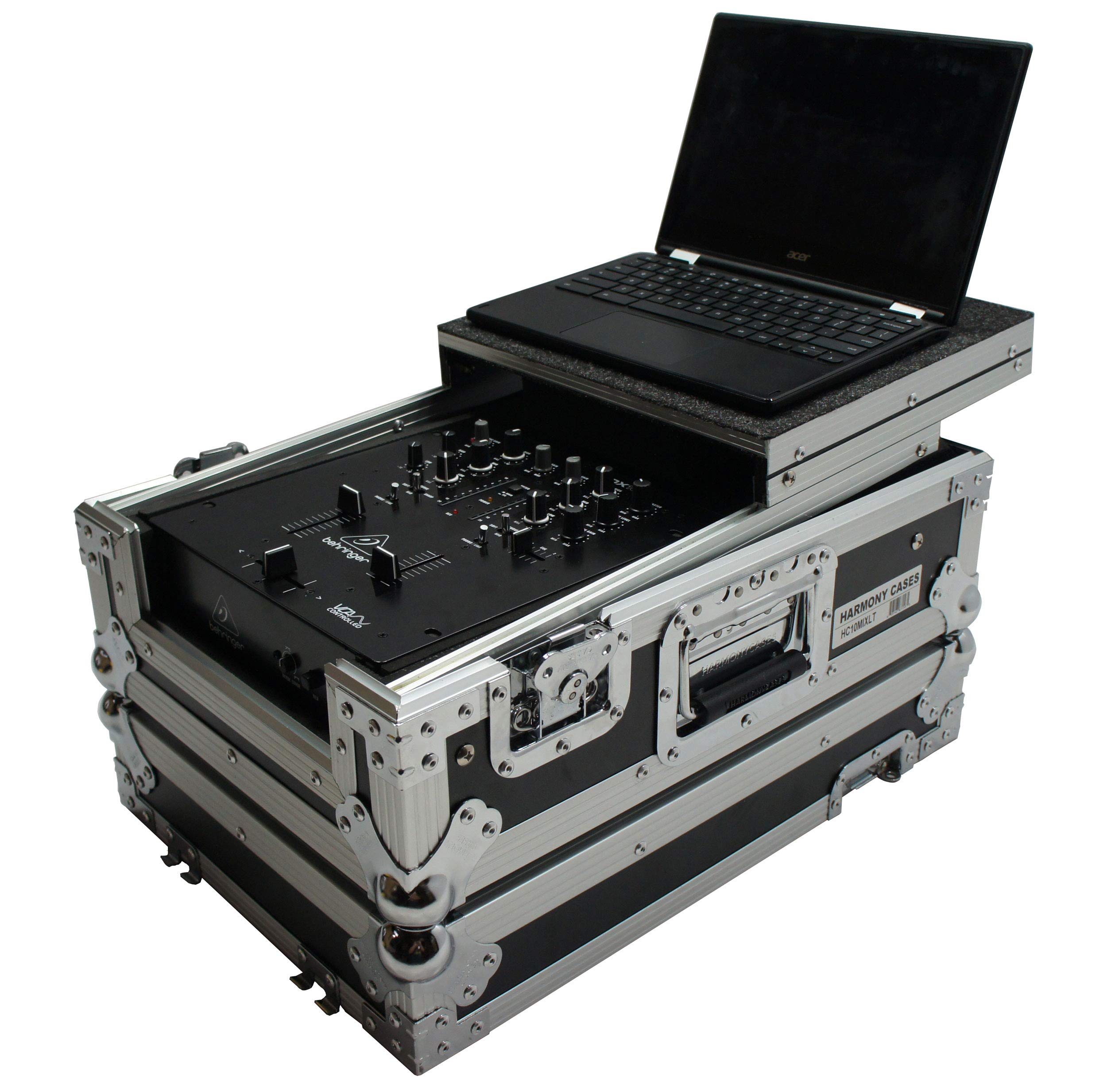 Harmony Audio HC10MIXLT Flight DJ Laptop Glide 10" Mixer Custom Case Compatible with Traktor Z2