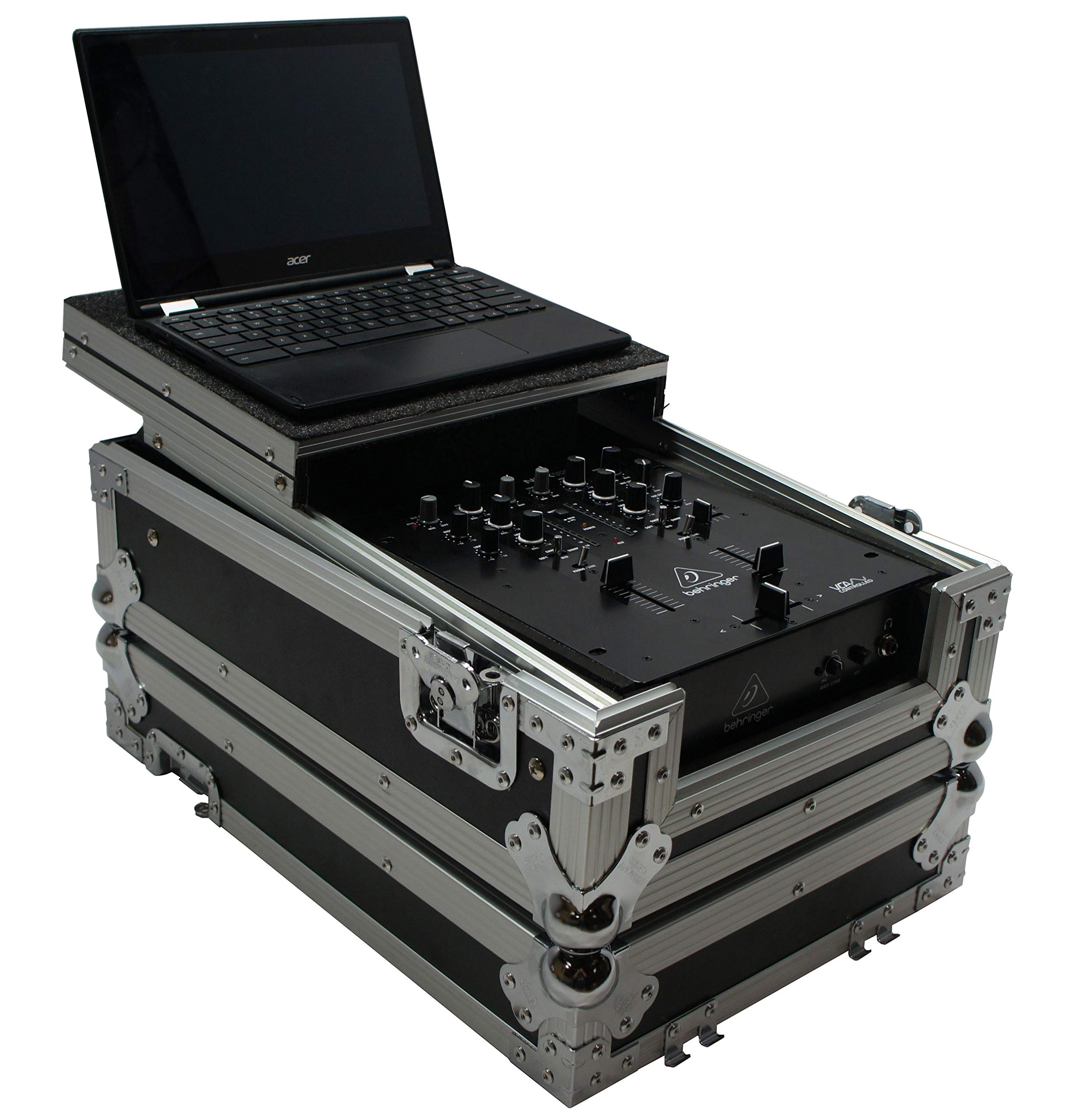 Harmony Audio HC10MIXLT Flight DJ Laptop Glide 10" Mixer Custom Case Compatible with Traktor Z2