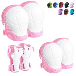 knee pads for kids knee pads and elbow pads toddler protective gear set kids elbow pads and knee pads for girls boys with wrist guards 3 in 1 for skating cycling bike rollerblading scooter [upgraded]