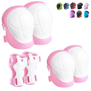 Knee Pads for Kids Knee pads and Elbow Pads Toddler Protective Gear Set Kids Elbow Pads and Knee Pads for Girls Boys with Wrist Guards 3 in 1 for Skating Cycling Bike Rollerblading Scooter [Upgraded]