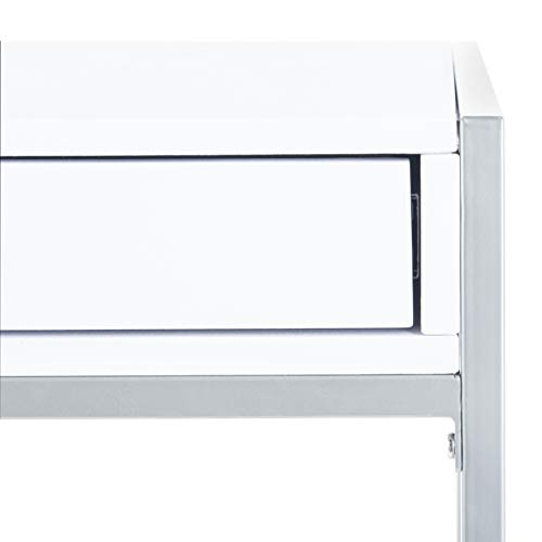 Safavieh Home Office Elaine Modern White and Silver 1-drawer Desk