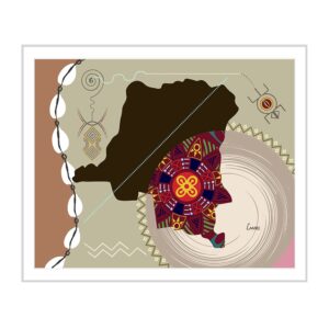 congo map poster art drc central african decor design unframed