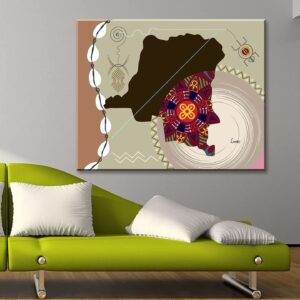 Congo Map Poster Art DRC Central African Decor Design Unframed