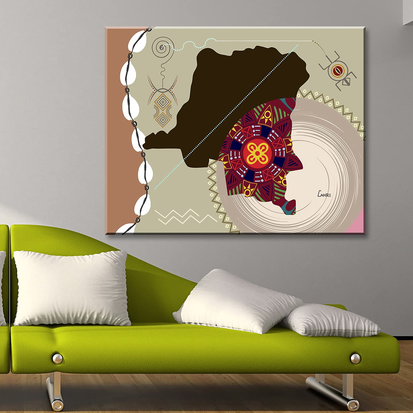 Congo Map Poster Art DRC Central African Decor Design Unframed