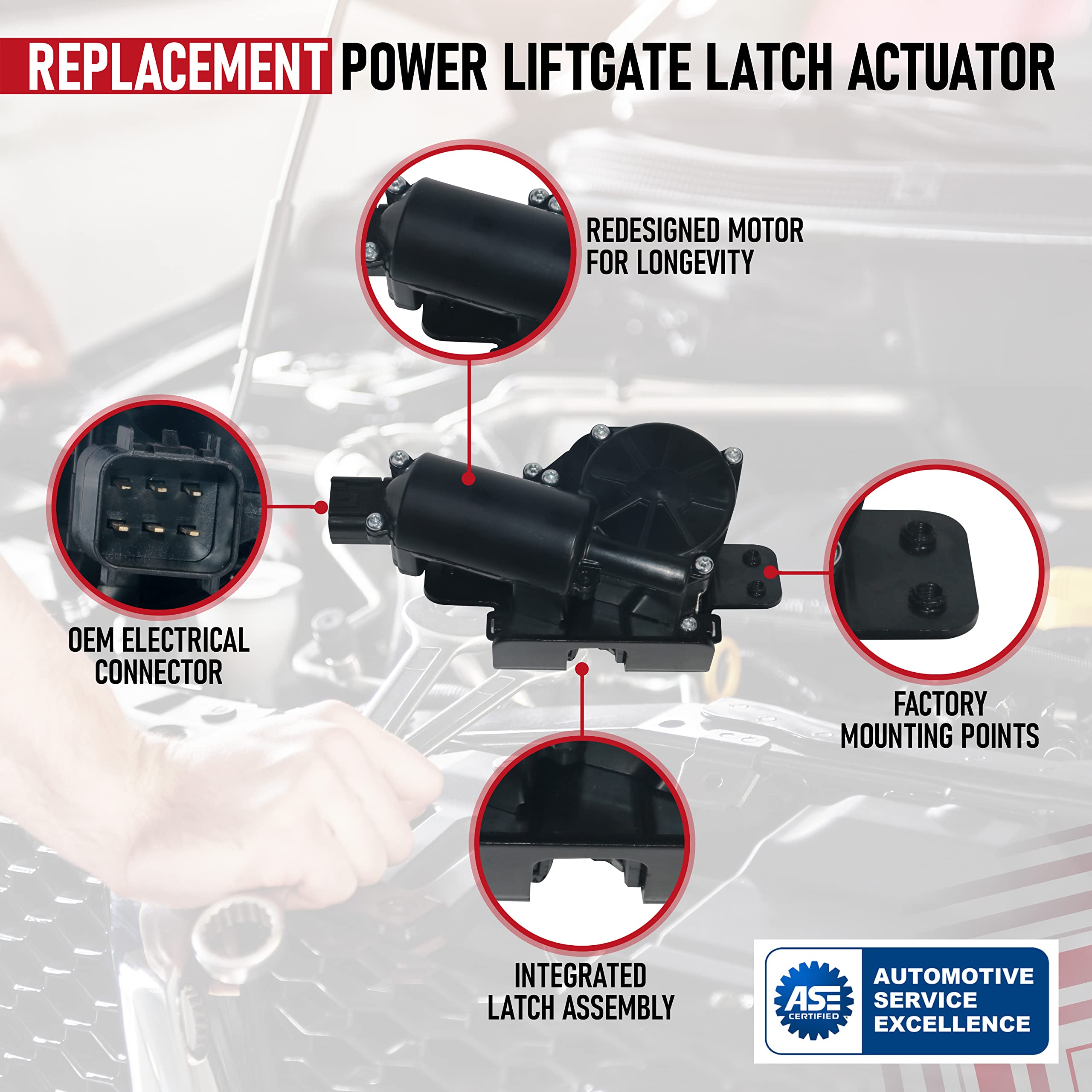 Power Liftgate Latch Lock Actuator - Replaces 13501872, 13581405, 931107 - Compatible with Chevy, GMC and Other GM Vehicles - Enclave, Escalade, SRX, Equinox, Suburban, Tahoe, Traverse, Acadia, Yukon